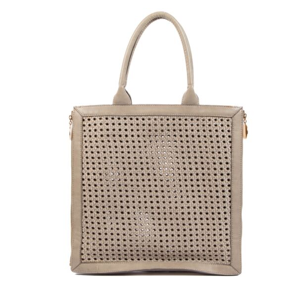 Stella McCartney Grey Woven Faux Leather Tote Bag