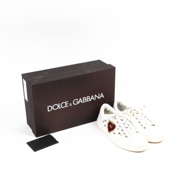 Dolce & Gabbana White Calfskin Sneakers - Size 36 1/2