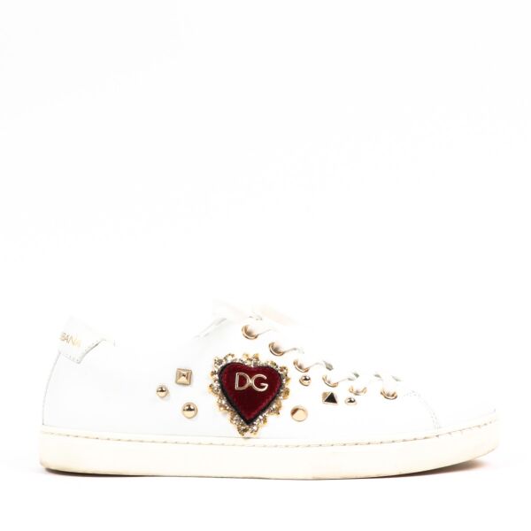 Dolce & Gabbana White Calfskin Sneakers - Size 36 1/2