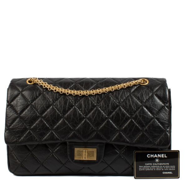 Chanel Black Aged Calfskin Maxi 2.55 Bag