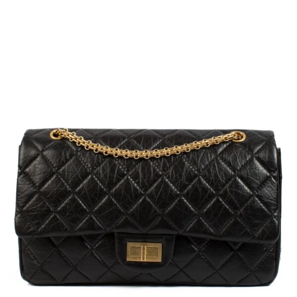 Chanel Black Aged Calfskin Maxi 2.55 Bag