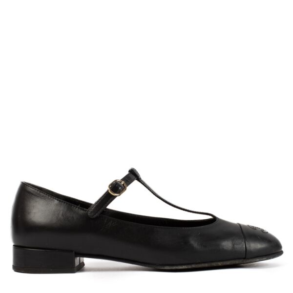 shop 100% authentic second hand Chanel Black Mary Janes Flats - Size 38 on Labellov.com