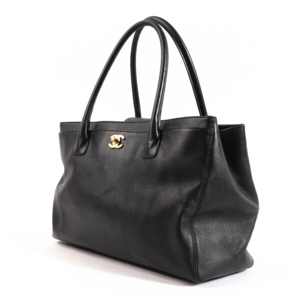 Chanel Black Deerskin Executive Cerf Tote Bag