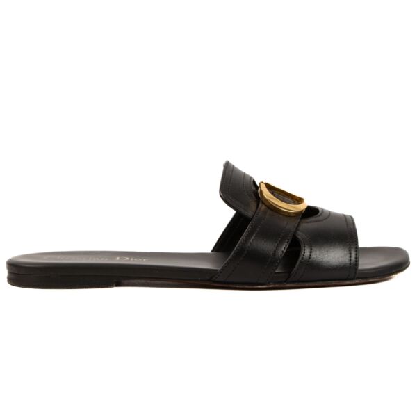 Christian Dior 30 Montaigne Black Sandals - size 37