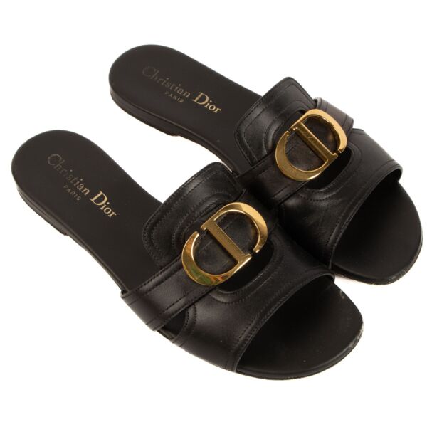 Christian Dior 30 Montaigne Black Sandals - size 37