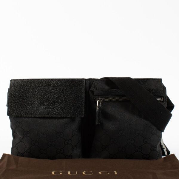 Gucci Black GG Canvas Belt Bag
