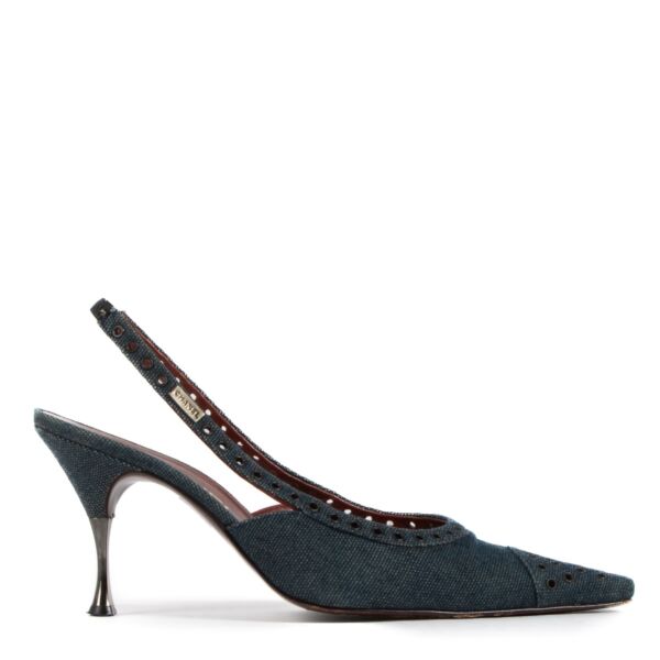 shop 100% authentic second hand Chanel Blue Denim Heels - Size 40 on Labellov.com