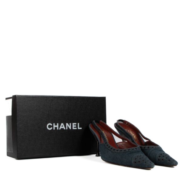Chanel Blue Denim Heels - Size 40