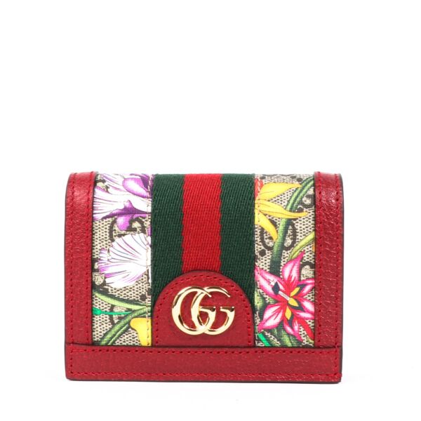 Gucci Supreme GG Ophidia Flora Card Case Wallet