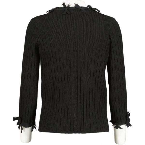 Chanel Spring 2006 Black Ribbon Bow Knit Cardigan