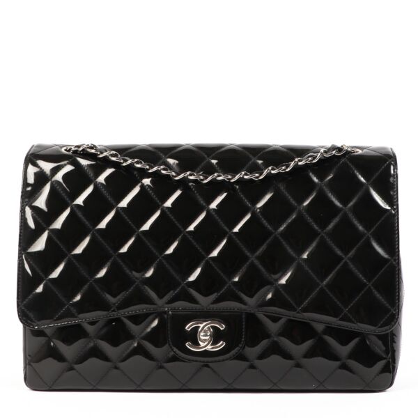 Chanel Patent Leather Maxi Classic Single Flap Bag