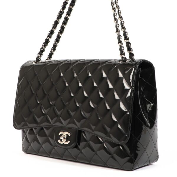 Chanel Patent Leather Maxi Classic Single Flap Bag