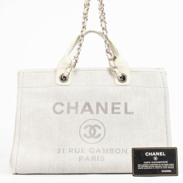 Chanel Grey Large Deauville Shopper Bag