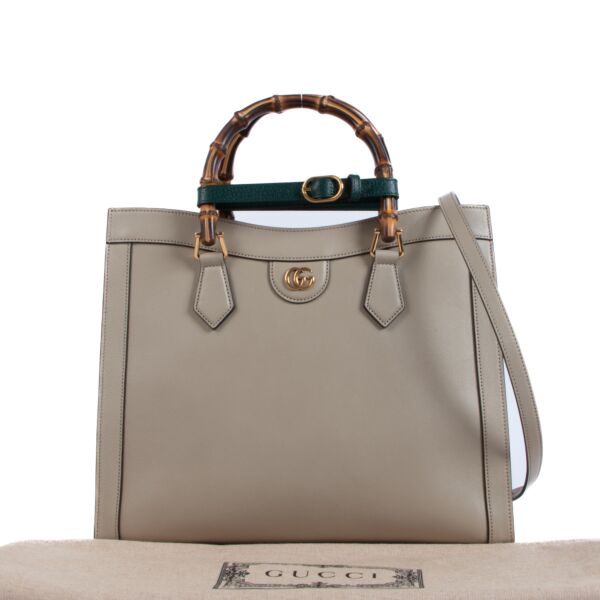 Gucci Beige Leather Diana Medium Tote Bag 