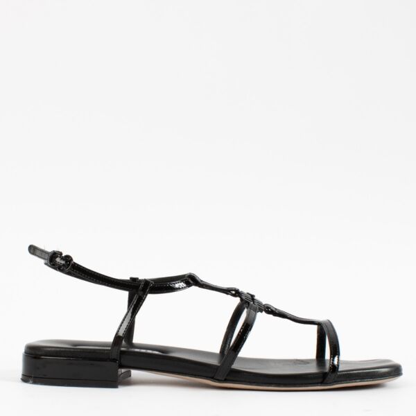 shop 100% authentic second hand Miu Miu Black Logo Sandals - Size 39 on Labellov.com