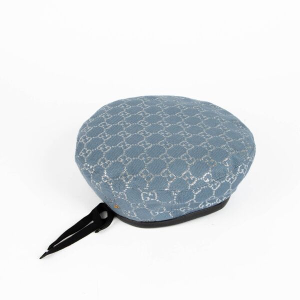 Gucci Blue GG Lamé Beret