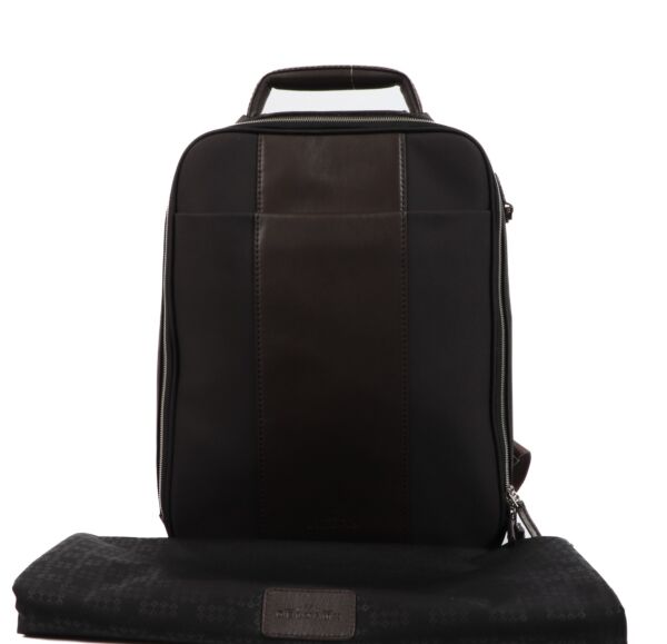 Delvaux Brown Leather Canvas Airess Backpack