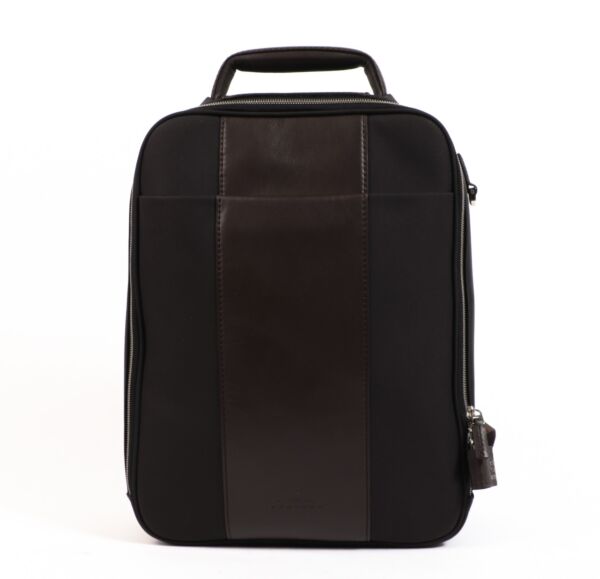 Delvaux Brown Leather Canvas Airess Backpack