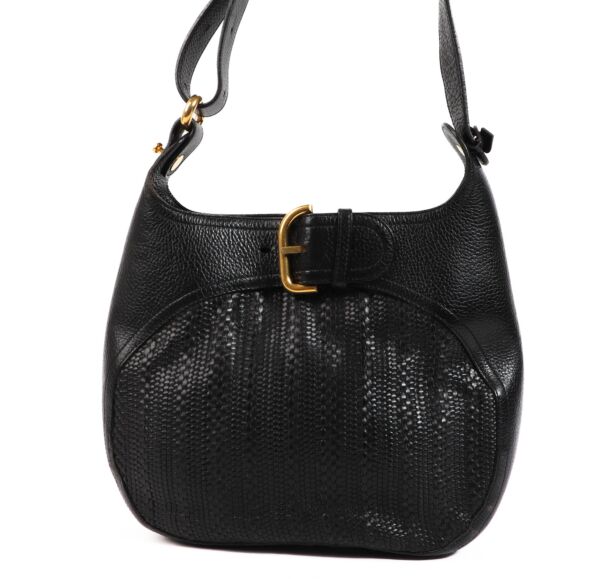 Delvaux Navy Blue Toile De Cuir Chardonnay Shoulder Bag
