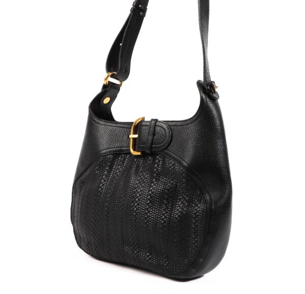 Delvaux Navy Blue Toile De Cuir Chardonnay Shoulder Bag
