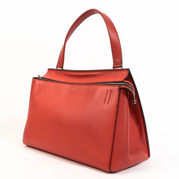 Celine Burnt Orange Calfskin Medium Edge Bag