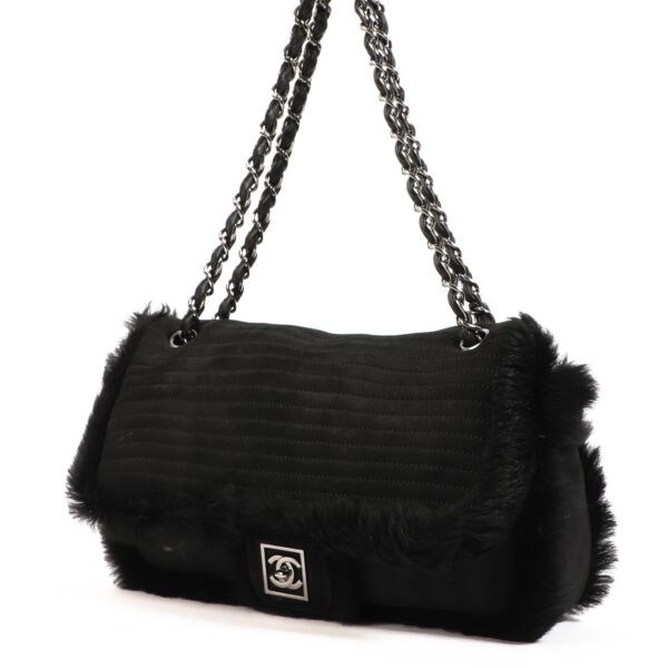 Chanel Black Mink Fur CC Flap Bag