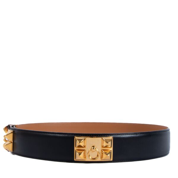 Hermès Collier de Chien Black Box Belt - Size 75