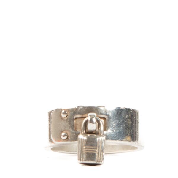Hermès Vintage Silver Cadenas H Kelly Lock Charm Ring