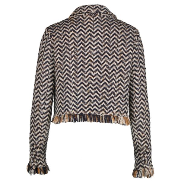 Chanel 19K Multicolor Tweed Fringe Jacket - Size 34
