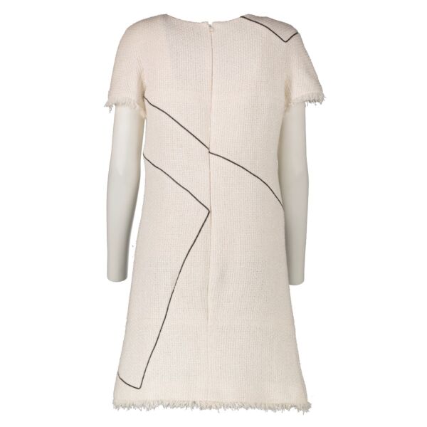 Chanel 12P White Tweed Dress - Size 36