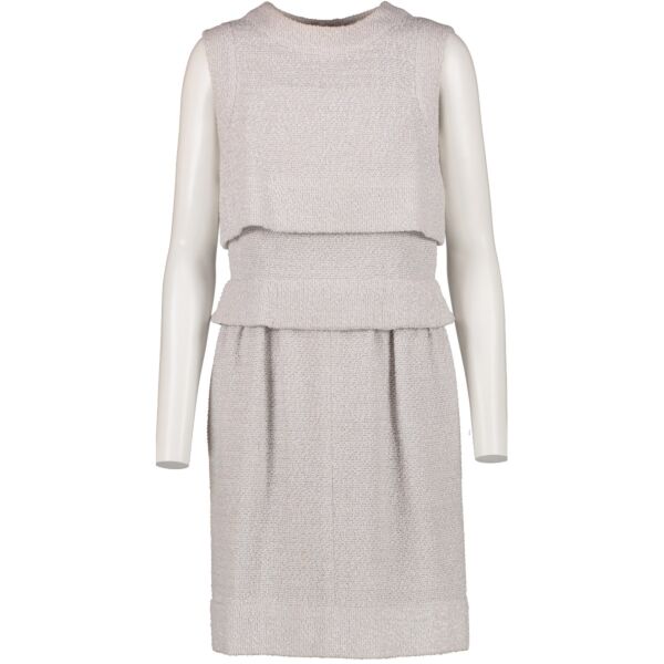 Chanel 16P Pearly Grey Fantasy Tweed Dress