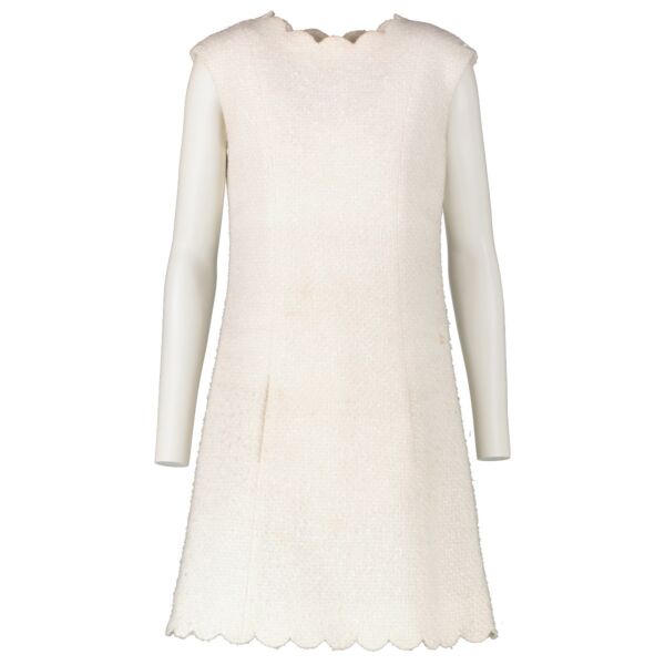 Shop 100% authentic secondhand Chanel 20k White Tweed Dress - Size 36 on Labellov.com