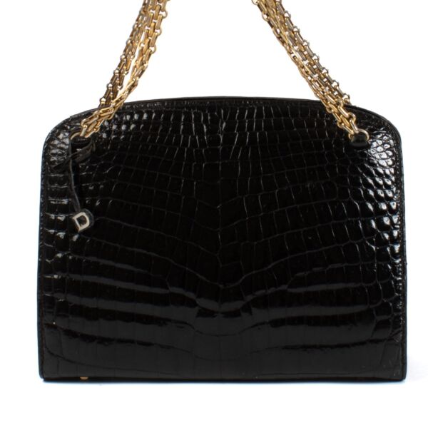 shop 100% authentic second hand Delvaux Black Crocodile Chain Bag on Labellov.com