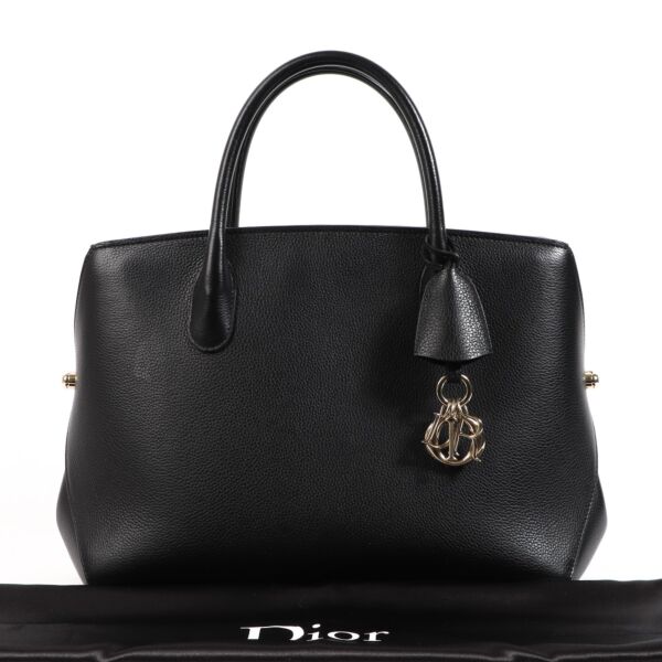 Christian Dior Black Open Bar Top Handle 