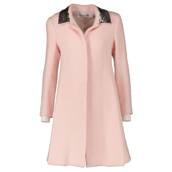Christian Dior Pink Tweed Coat - Size FR38