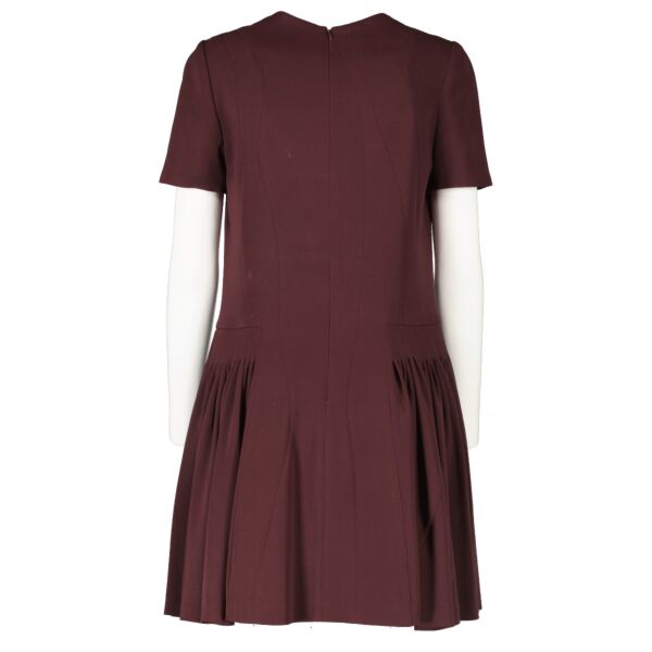 Christian Dior Burgundy Pleated Dress - Size FR36
