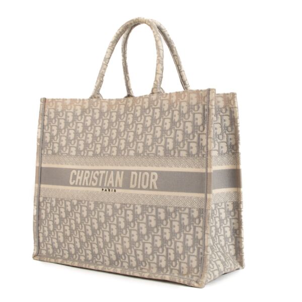 Christian Dior Light Grey Oblique Large Book Tote