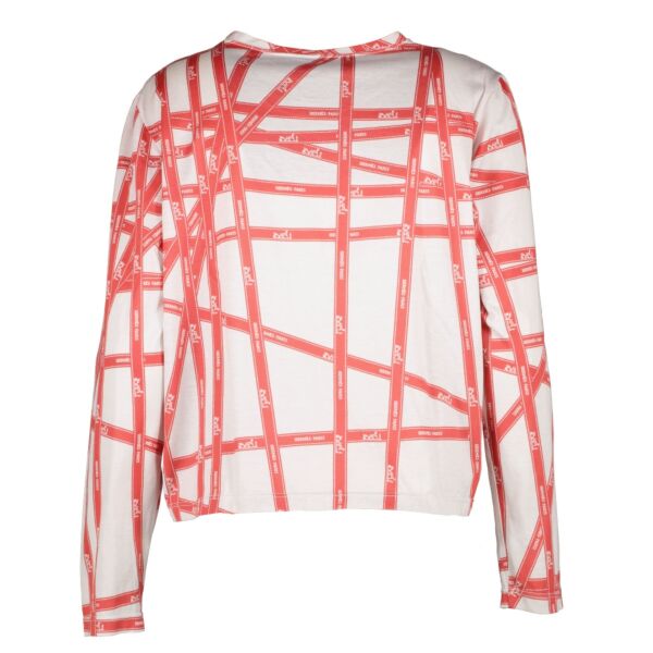 Hermès Bolduc Ribbon Print Long Sleeve T-shirt - Size ME