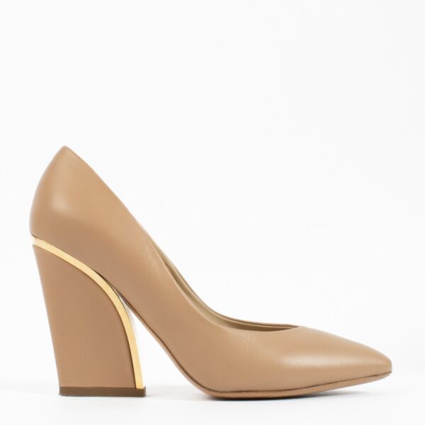 Chloé Salmon Pink Wedge Pumps - Size 40