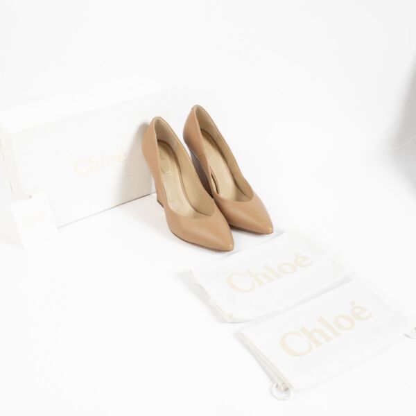 Chloé Salmon Pink Wedge Pumps - Size 40