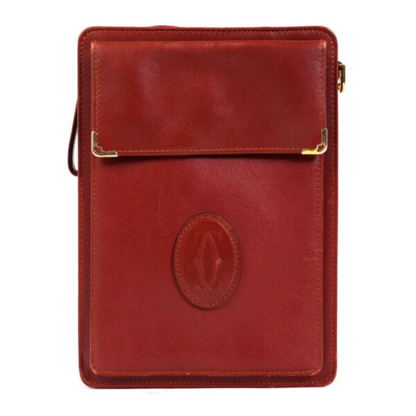 Cartier Burgundy Leather Clutch