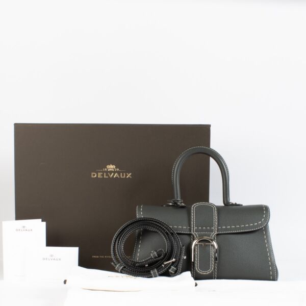 Delvaux Smoke Rodeo Calf Brillant East West Mini Surpiqué