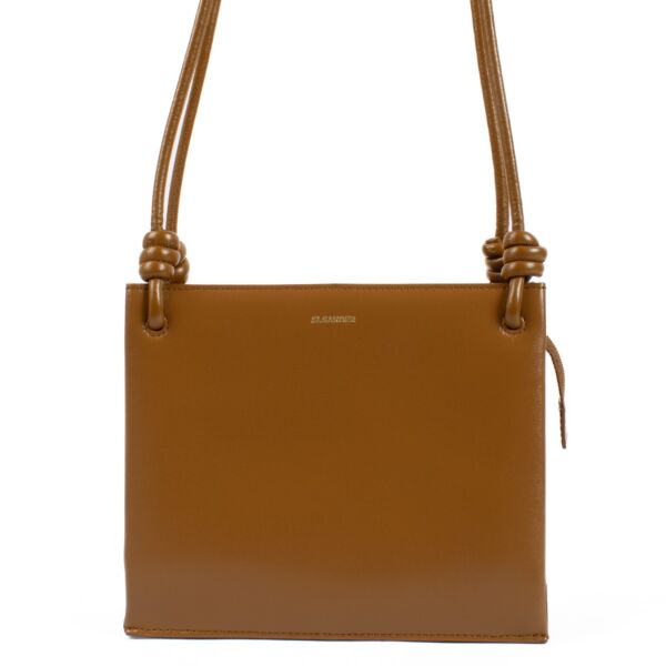 Jil Sander Brown Leather Crossbody Bag