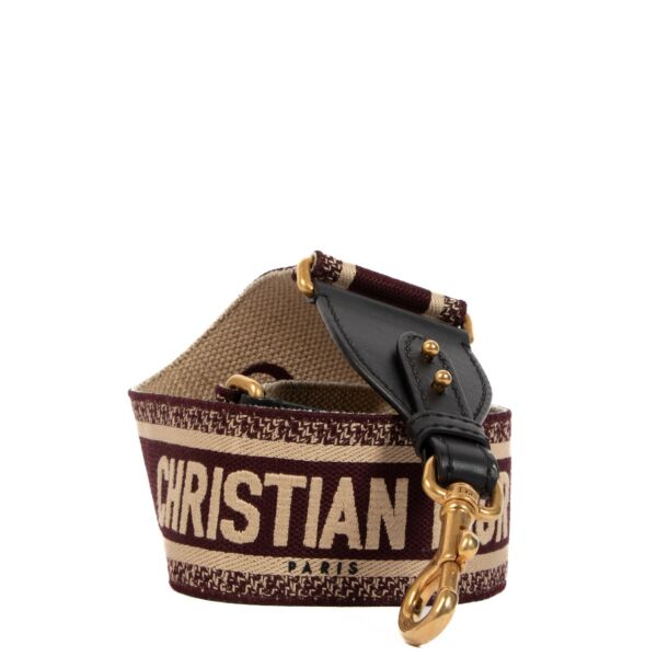 Christian Dior Black/Amaranth Embroidered Bag Strap