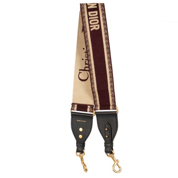 Shop safe online at Labellov in Antwerp this 100% authentic second hand Christian Dior Black/Amaranth Embroidered Bag Strap