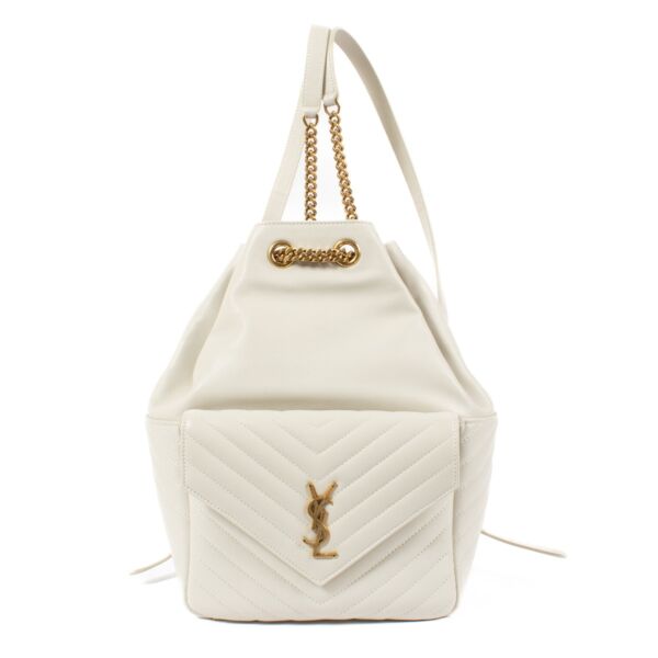 Saint Laurent Vintage White Leather Joe Backpack