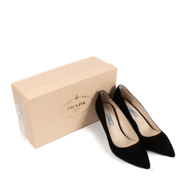 Prada Black Suede Heels - Size 41