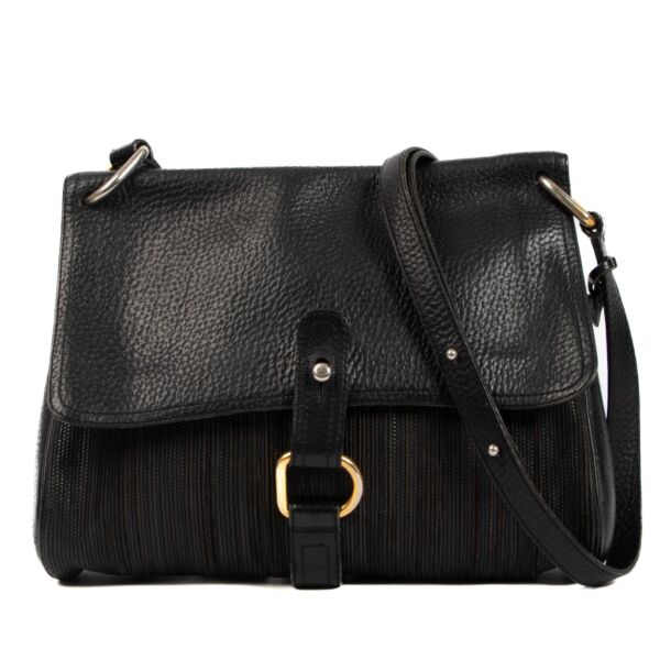 Delvaux Black Toile de Cuir Fichou Crossbody Bag