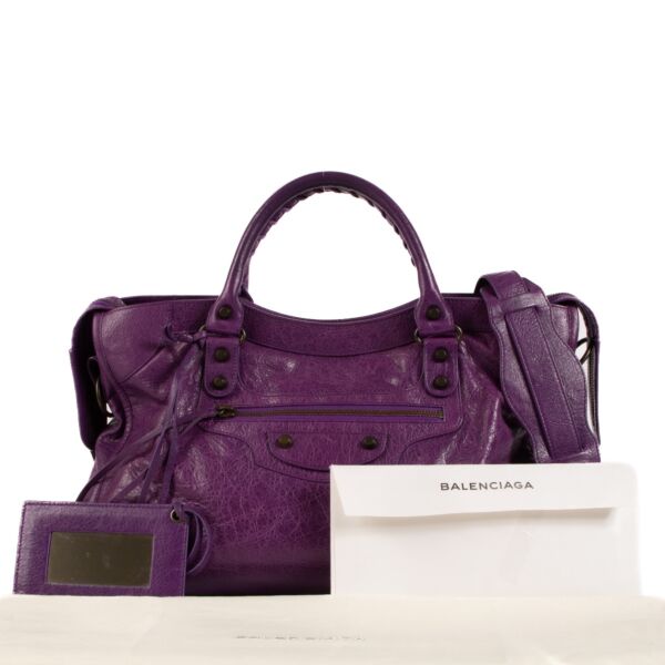 Balenciaga Ultraviolet Arena Medium Classic City Bag