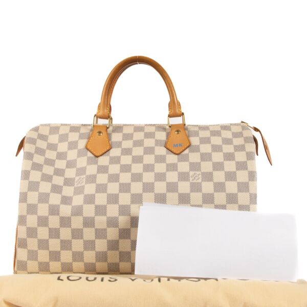 Louis Vuitton Damier Azur Speedy 35 Top Handle Bag